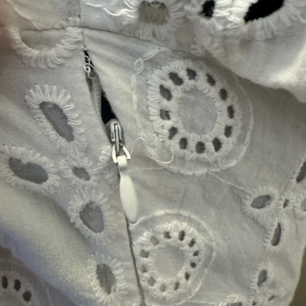 ASOS White Broderie Anglaise Dress Fit Flare Mini Square Neck Cotton 8 NEW - Picture 2 of 9